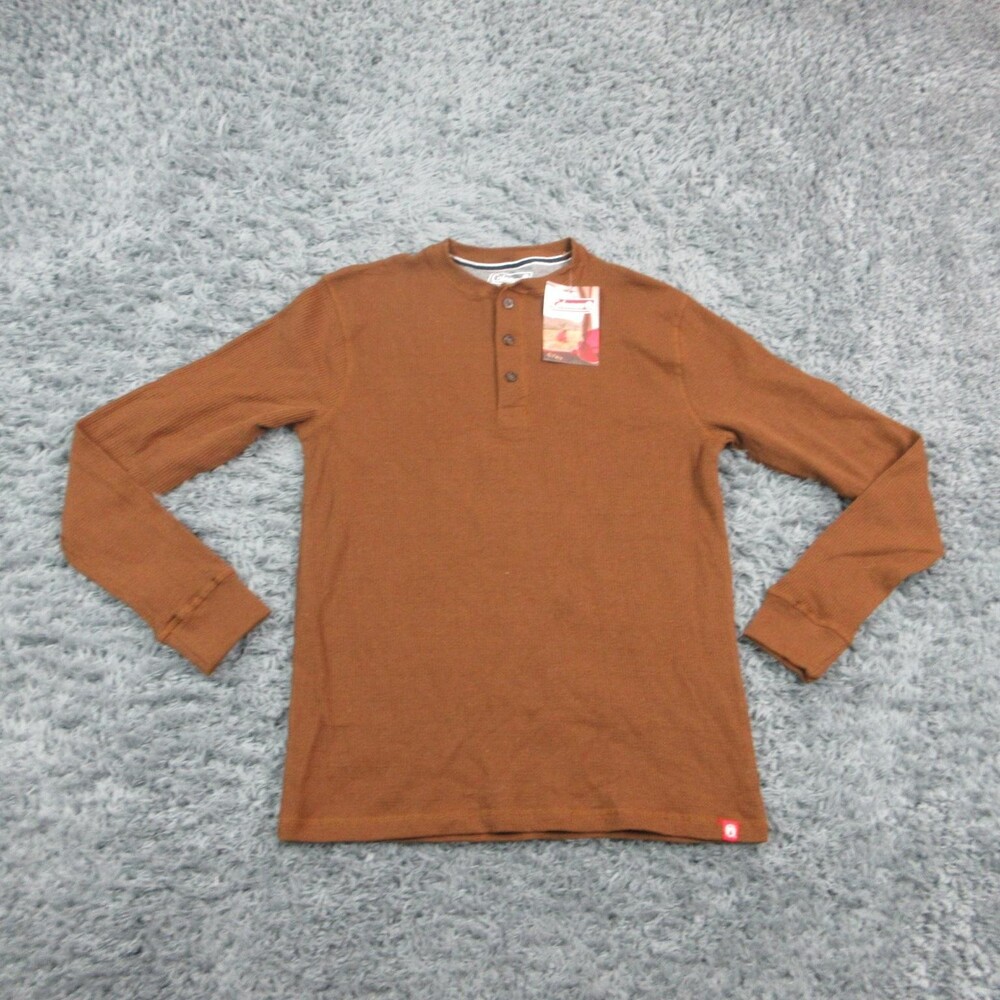 Coleman Shirt Mens S Brown Henley Long Sleeve Waffle Thermal Knit Outdoor NWT
